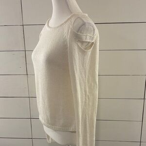MINKPINK Ivory Knit Top with Shoulder Details